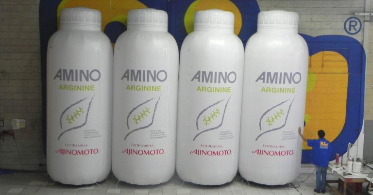 Réplica inflável de produtos farmacêuticos